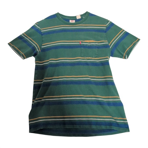 Levi's Other - Levi's Green Striped Pocket‎ Tee - Men's Size S
